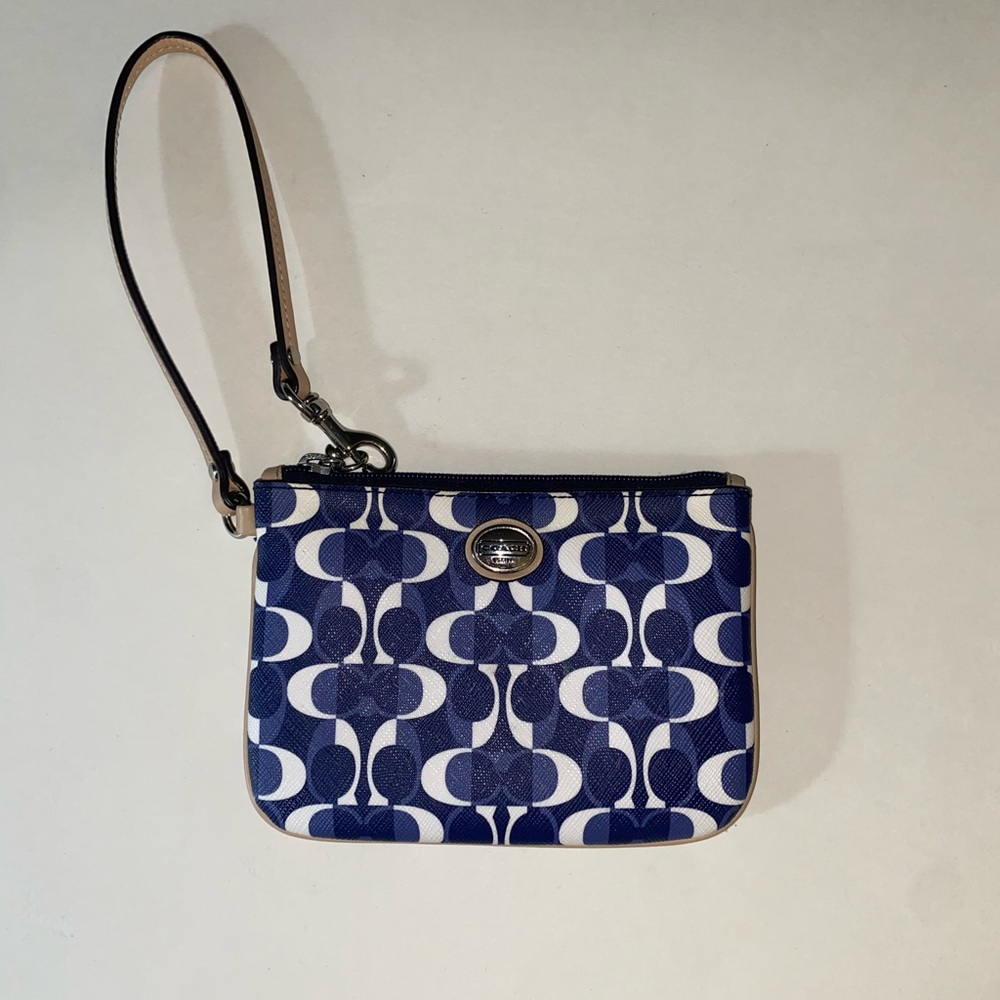 Blue/ White Coach Wristlet